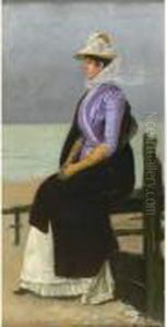 Elegante En Violet by Ernest Ange Duez