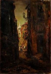 Vue D'une Ruelle A Marseille by Jacques-Edouard Dufeu