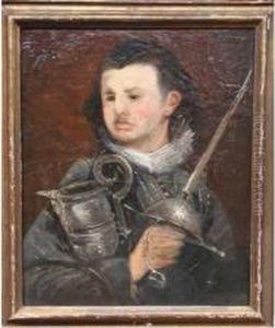 Portrait D""homme En Armure by Jacques-Edouard Dufeu