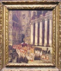 Procession In The Cathedral by Jacques-Edouard Dufeu