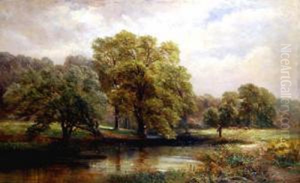 River Scene With Fishermen - view 1