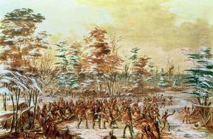 De Tonty Suing for Peace in the Iroquois Village in January 1680, 1847-48