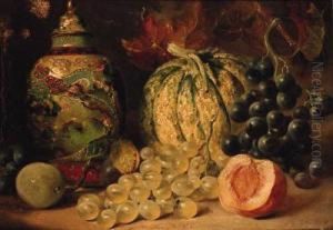Grapes, Plums, A Peach, A Gourd And A Chinese Vase