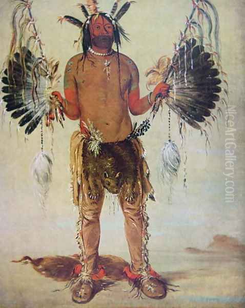 'Old Bear' medicine man of the Mandan Tribe, from a painting of 1832 - view 1