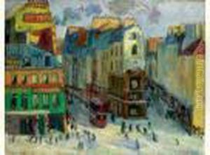 Paris, Scene De Rue by Georges Leon Dufrenoy