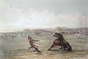 Catching Wild Horses on the Plains by George Catlin