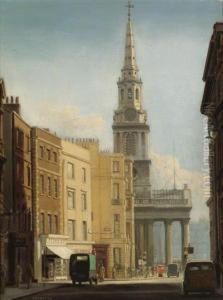St. Martin's Lane, Looking Towards St. Martin-in-the-fields by Thomas Cantrell Dugdale