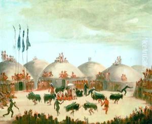 Buffalo Bull dance of the Mandan tribe by George Catlin