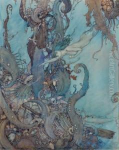 The Little Mermaid (at The Mere Sight Of The Bright Liquid Theydrew Back In Terror) by Edmund Dulac