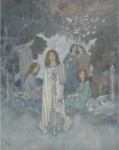 The Fairy Of The Garden Now Advanced To Meet Them... by Edmund Dulac