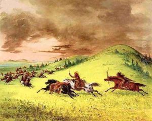 Battle between Sioux and Sauk and Fox by George Catlin