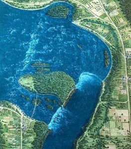 Bird's Eye View of Niagara Falls by George Catlin