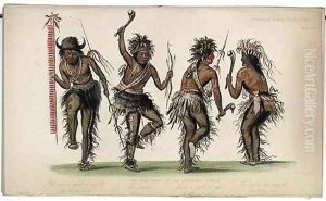 The War Dance by Ojibbeway Indians by George Catlin
