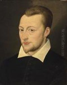 Gentleman Bust Length Wearing A Black Coat With A White Collar