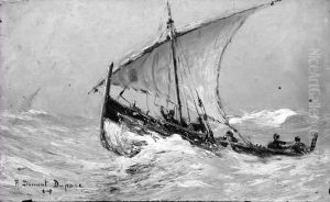 "barque Sous Voile Par Gros Temps". by Robert Dumont-Duparc