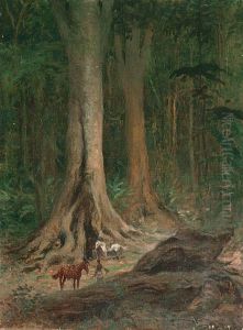 La Halte En Foret by Louis Dumoulin