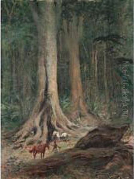 Indigenes Et Leurs Chevaux Dans
Une Foret Tropicale, Madagascar Huile Sur Toile Signe En Bas A Droite.
73 X 54 Cm - view 1