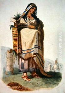 Sioux mother with baby in a cradleboard by George Catlin