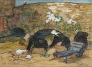 Bretonnes Au Lavoir by Romeo Dumoulin