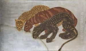 Panneau Aux Felins by Jean Dunand