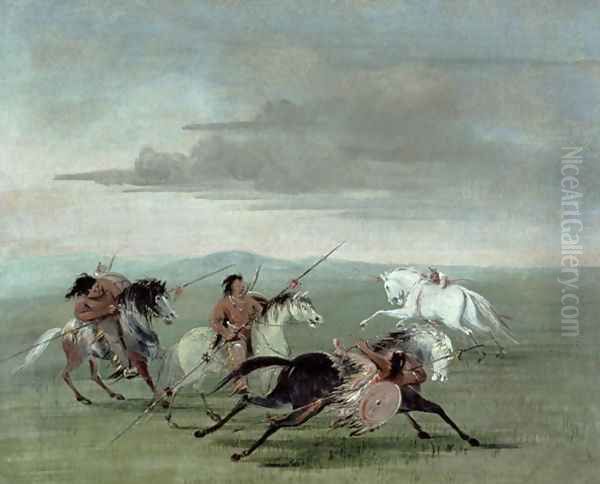 Comanche Feats of Martial Horsemanship, 1834 by George Catlin