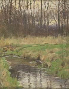 Massachusetts Landscape. Signed And Dated Lower Left Harold Dunbar 1909. Massachusetts Landscape. Signed And Dated Lower Left Harold Dunbar 1909.
