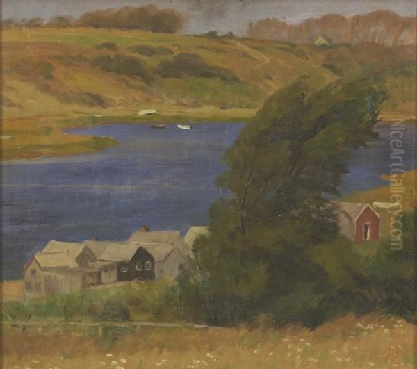 Shacks On The Oyster River. Signed On Reverse Harold Dunbar. - view 1