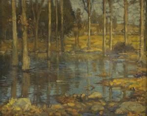 Impressionist Massachusettsforest Scene by Harold C. Dunbar
