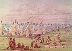 Comanchee Village by George Catlin