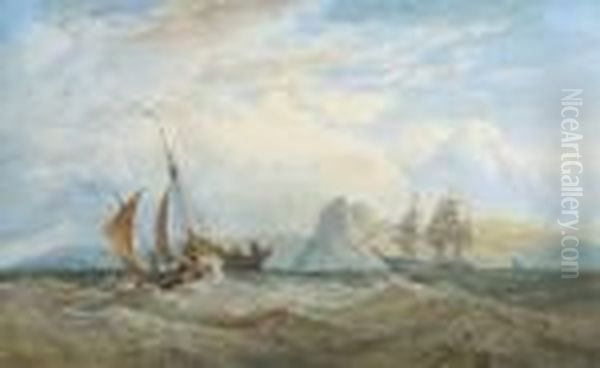 A Merchantman And Local Craft Off The South Wales' Coast - view 1