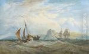 A Merchantman And Local Craft Off The South Wales' Coast A Merchantman And Local Craft Off The South Wales' Coast