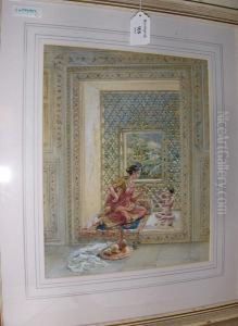 A Perforated Marble Window In The Old Palace,delhi