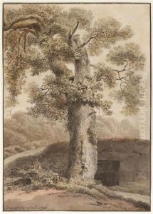 Old Tree At A Bridge by Balthasar Anton Dunker
