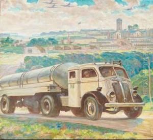 The White Motor Company Milk
Transporter (illustration For The Saturday Evening Post,december,1943) by Harvey T. Dunn