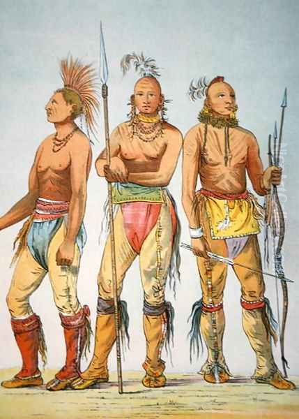 Three Osage Braves, 1841 - view 1