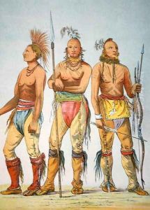 Three Osage Braves, 1841 by George Catlin