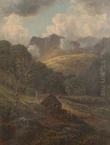 Noel Siabod, View Near Swallow Falls, Bettwsy Coed by Albert Dunnington