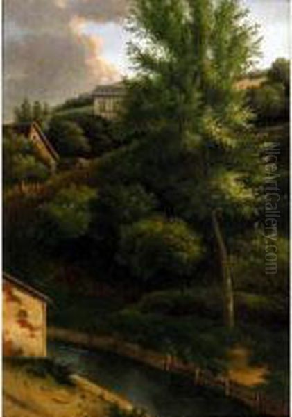 Hyacinthe Paysage Dile De Francehuile Sur Toile 28 X 18 - view 1