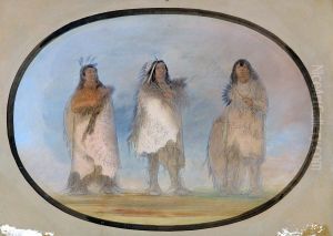 Little Bear, Steep Wind, The Dog; Three Distinguished Warriors of the Sioux Tribe by George Catlin