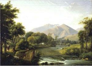 Italian Landscape by Alexandre-Hyacinthe Dunouy