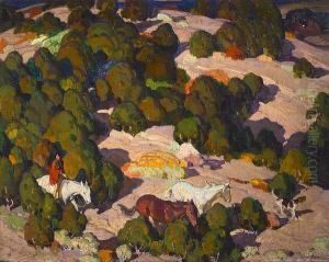 Composition For 'sunset In The Foothills' by W. Herbert Dunton