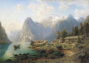 Fjordlandschaft by Johannes-Bertholomaus Dutntze