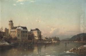 Skaters Before A Schloss