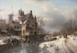 Skaters At A Dutch Hamlet