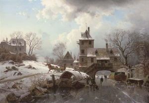 Skaters On A Dutch Canal