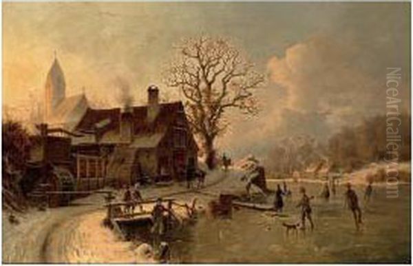 Figures Skating On A Frozen Lake - view 1