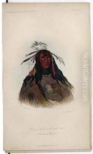 H'co-a-h'co-a-h'cotes-min, a Flat Head Warrior by George Catlin