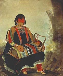 Jú-ah-kís-gaw, Woman with Her Child in a Cradle