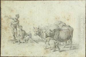 Studies Of Cattle (6) by Jean Duplessi-Bertaux