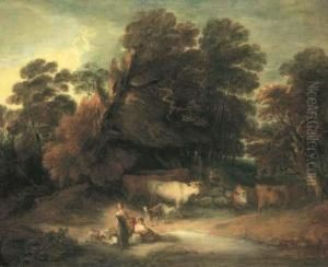 Bergers Et Leur Troupeau Dans Un Paysage by Dupont Gainsborough